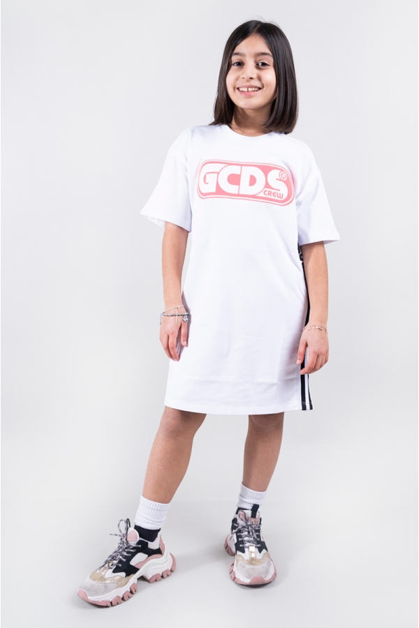 GCDS WHITE T-SHIRT DRESS