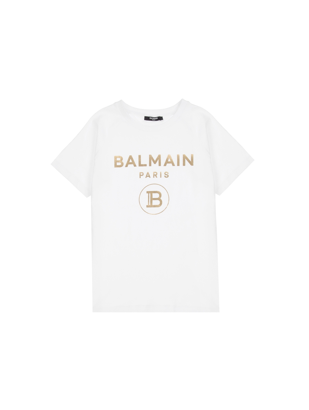 BALMAIN WHITE T-SHIRT GOLDEN LOGO