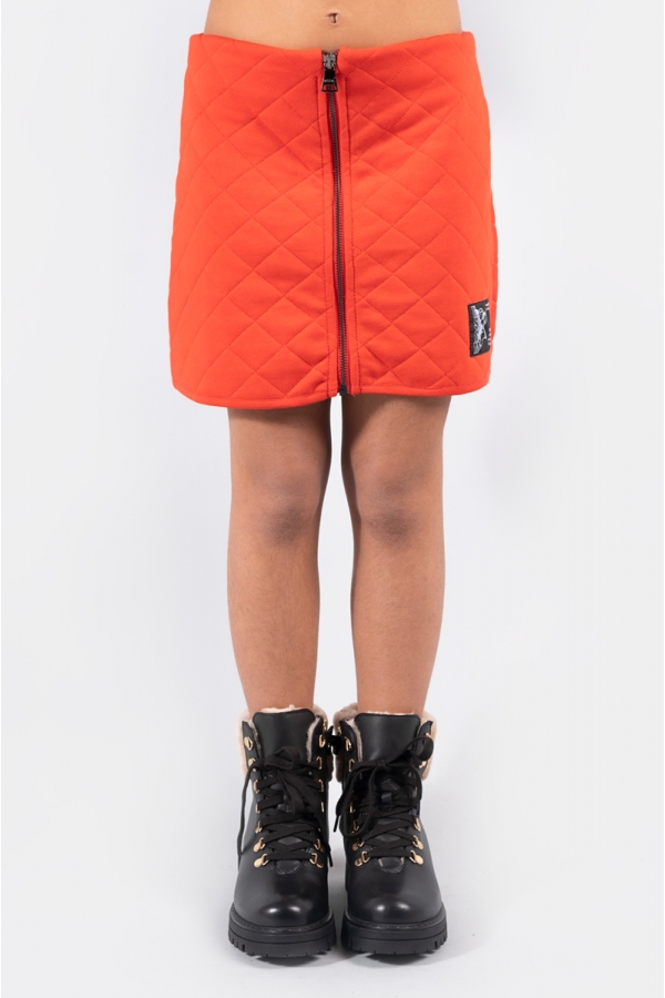 MSGM QUILTED RED SKIRT